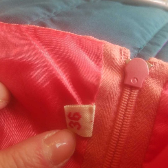 Vintage Women’s Cocktail Dress Peach Pleated Skirt - Picture 2 of 8